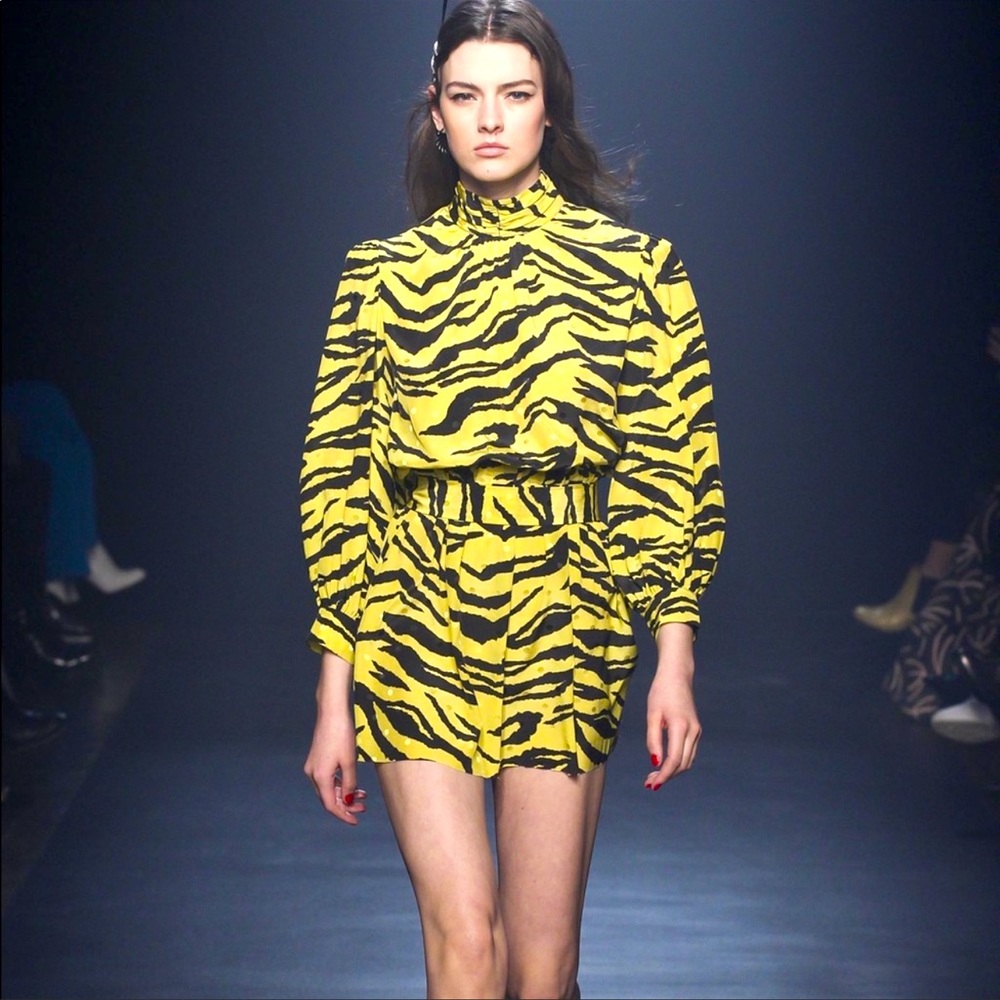 Zadig & Voltaire Fashion Show Tiger Print Dress (Yellow)